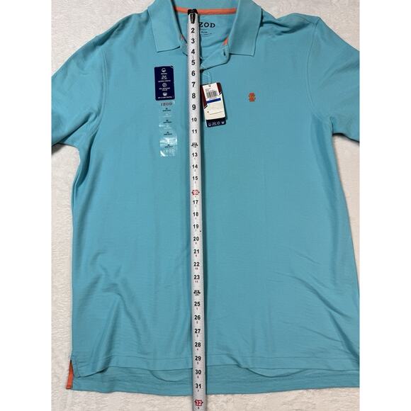 Izod Men’s Shirt Advantage Polo XL Powder Blue Golf Wick Stretch Quick Dry-NWT - Picture 4 of 6